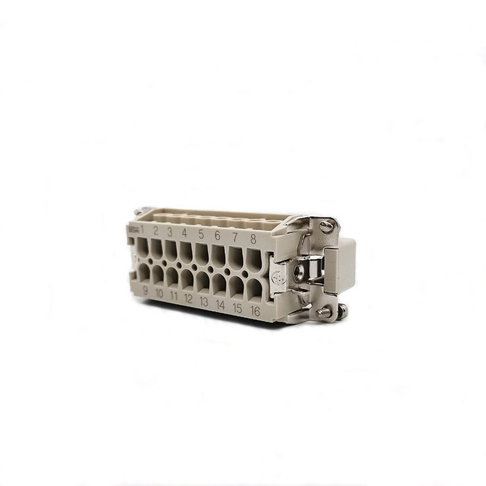 T2040162101-000 HE-016-M Heavy Duty Power Connectors Rectangular Contact Inserts Screw Terminal 16 Position