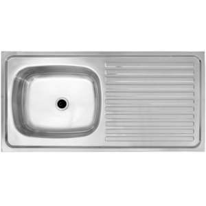 Kitchen Equipment Commercial Pressed Sink Basin Stainless Steel Single Bowl Farm House Kitchen Sink With Tray