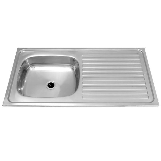 Kitchen Equipment Commercial Pressed Sink Basin Stainless Steel Single Bowl Farm House Kitchen Sink With Tray