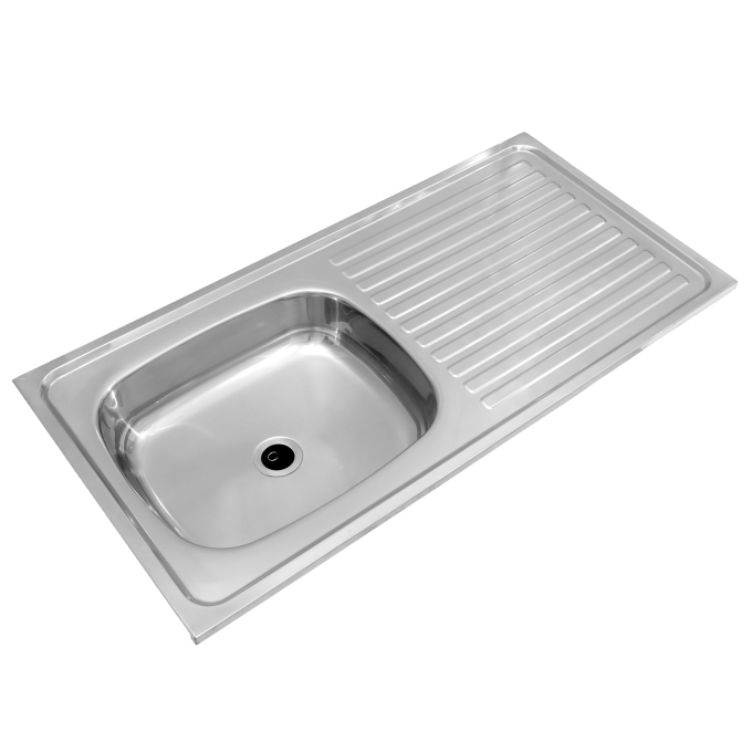 Kitchen Equipment Commercial Pressed Sink Basin Stainless Steel Single Bowl Farm House Kitchen Sink With Tray