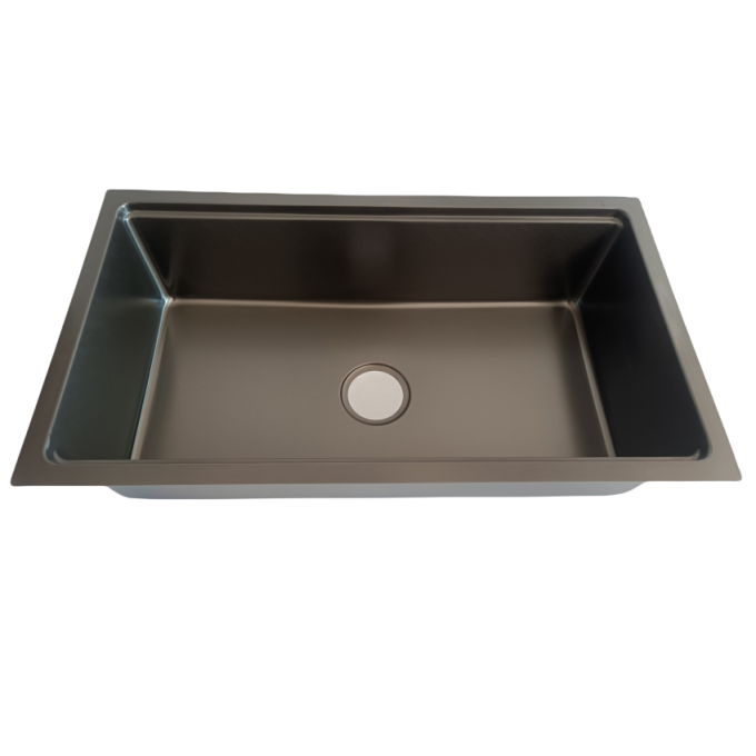 Model 3218 Workstation Style Single Bowl Stainless Steel Sink 304 Kitchen Sink 18 Gauge Black NANO Sink