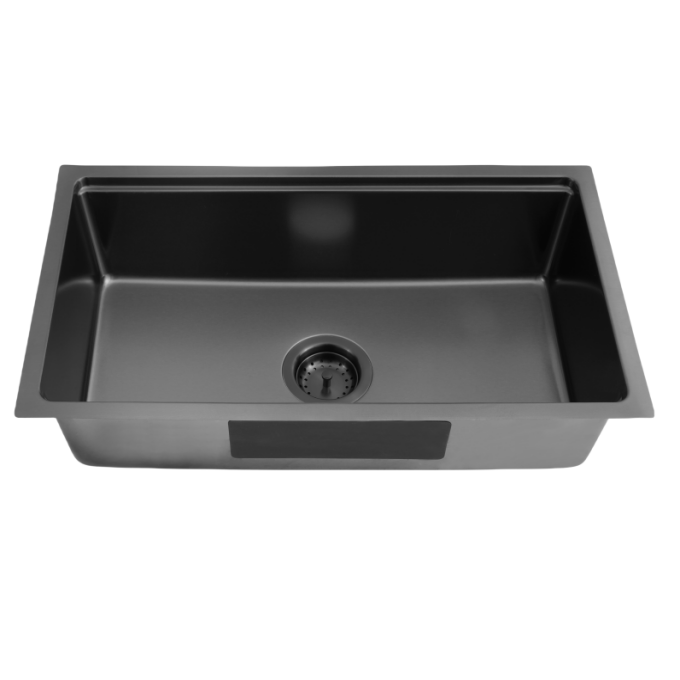 Model 3218 Workstation Style Single Bowl Stainless Steel Sink 304 Kitchen Sink 18 Gauge Black NANO Sink