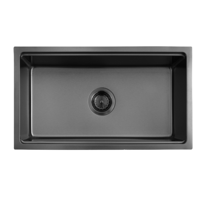 Model 3218 Workstation Style Single Bowl Stainless Steel Sink 304 Kitchen Sink 18 Gauge Black NANO Sink