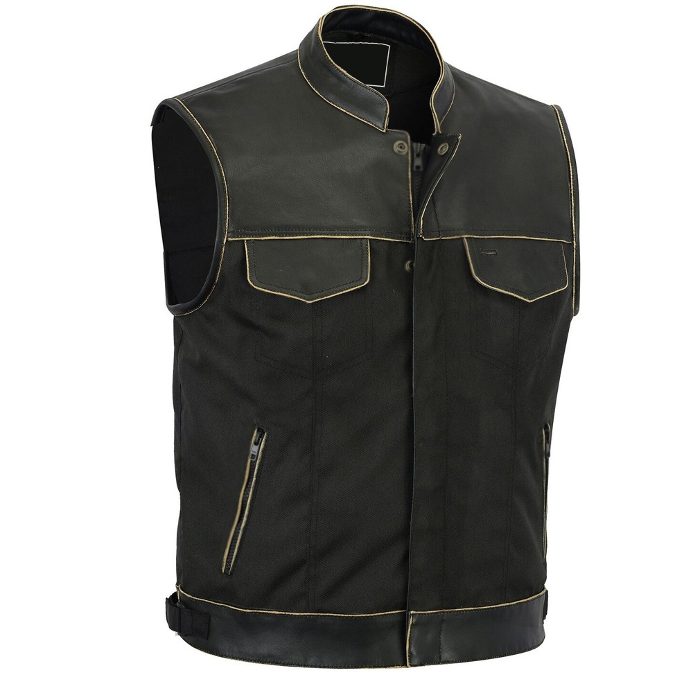 100% High Quality Breathable Material Made Men Leather Vest / New Style Fashionable Men Leather Vest