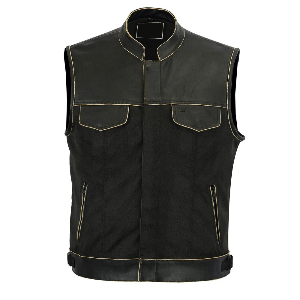 100% High Quality Breathable Material Made Men Leather Vest / New Style Fashionable Men Leather Vest