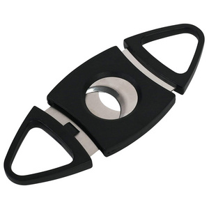 Promotional  Cigar Cutter Smoking  Plastic Double Blade V Cut Cigar Scissors Cutter Cigar Accessories