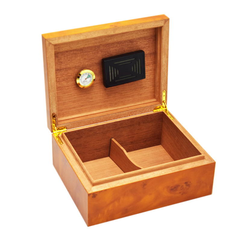 Customized Cigar Humidor Case Wooden Storage Packaging Cigar Boxes With Hygrometer And Humidifier