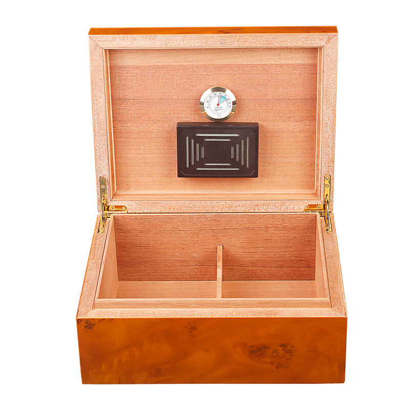 Customized Cigar Humidor Case Wooden Storage Packaging Cigar Boxes With Hygrometer And Humidifier