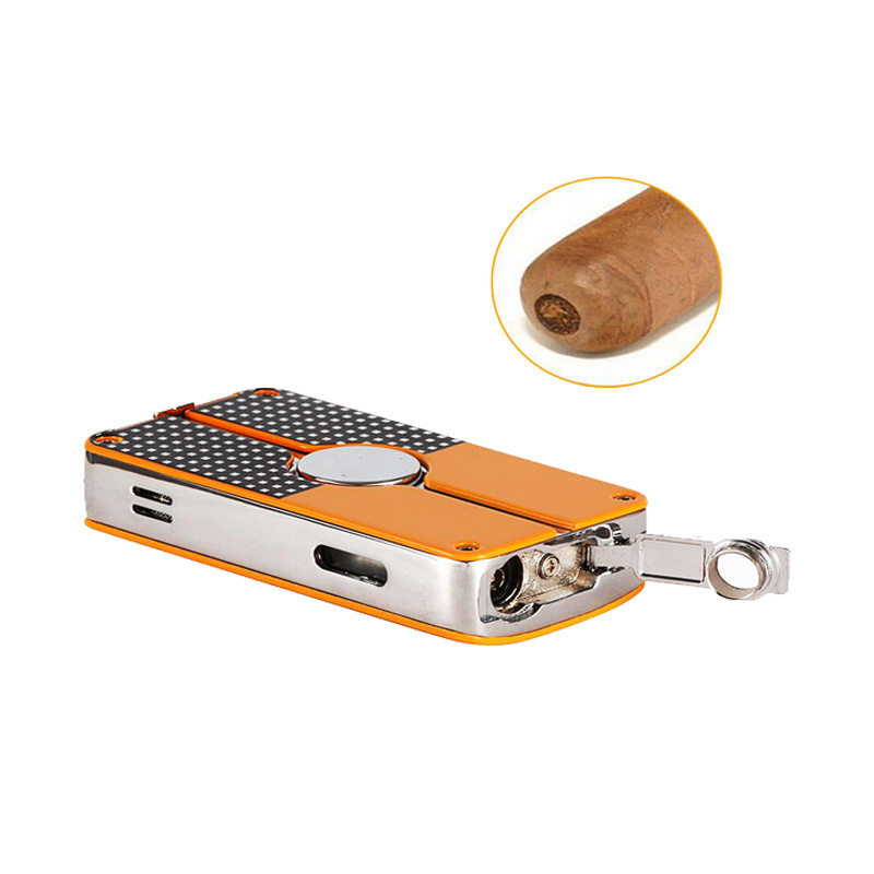 Customize  Triple Jet Flame Cigar Lighter Torch  Punch Luxury Cigar Lighter And Cutter Set With Gift Box