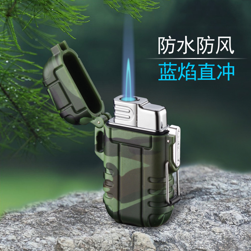 Portable Waterproof  Outdoor Lighter Jet Gas Torch Cigar Cigarette Lighter Refillable Butane Torch Lighter