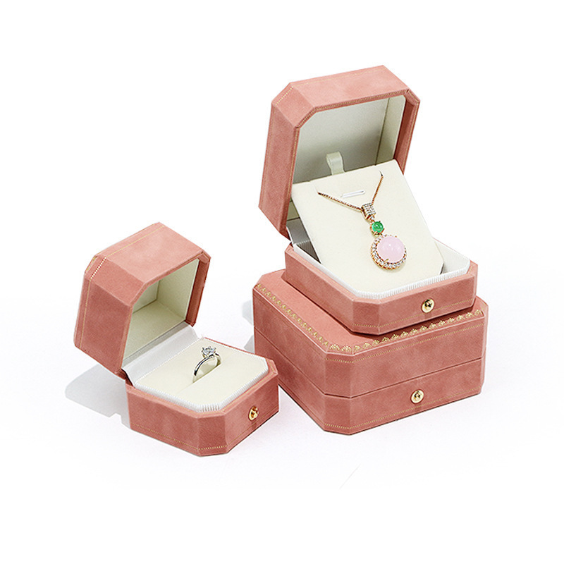 Luxury Display Box Packaging Bracelet Necklace Pendant Ring Velvet Jewelry Box For Store