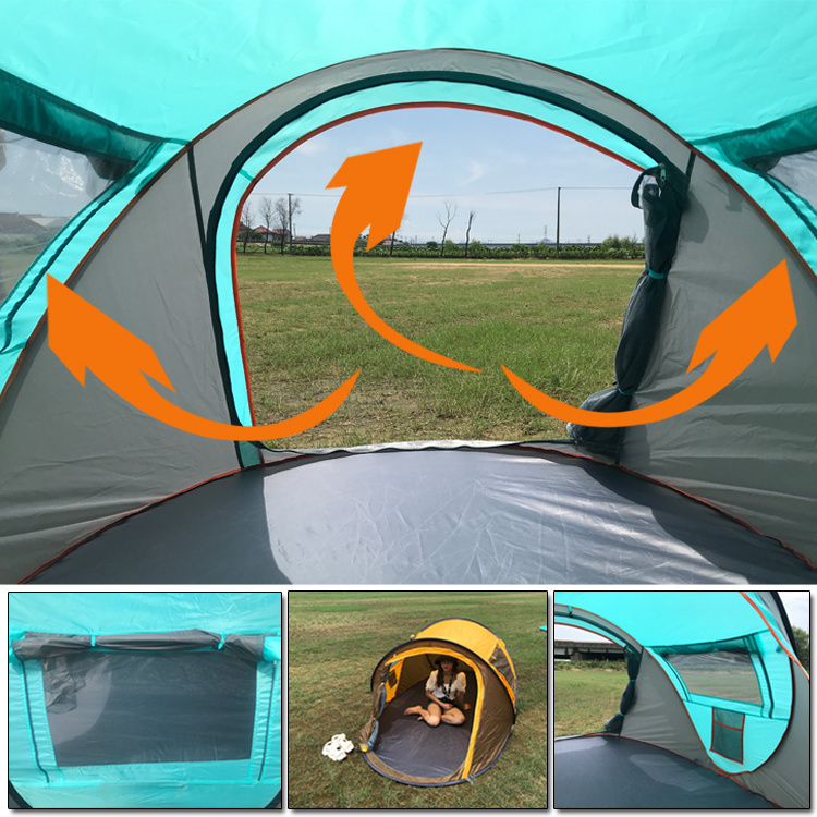 Automatic   Easy  Quick Set  Instant 3-4 Man Waterproof Pop Up Camping Tent for backpack