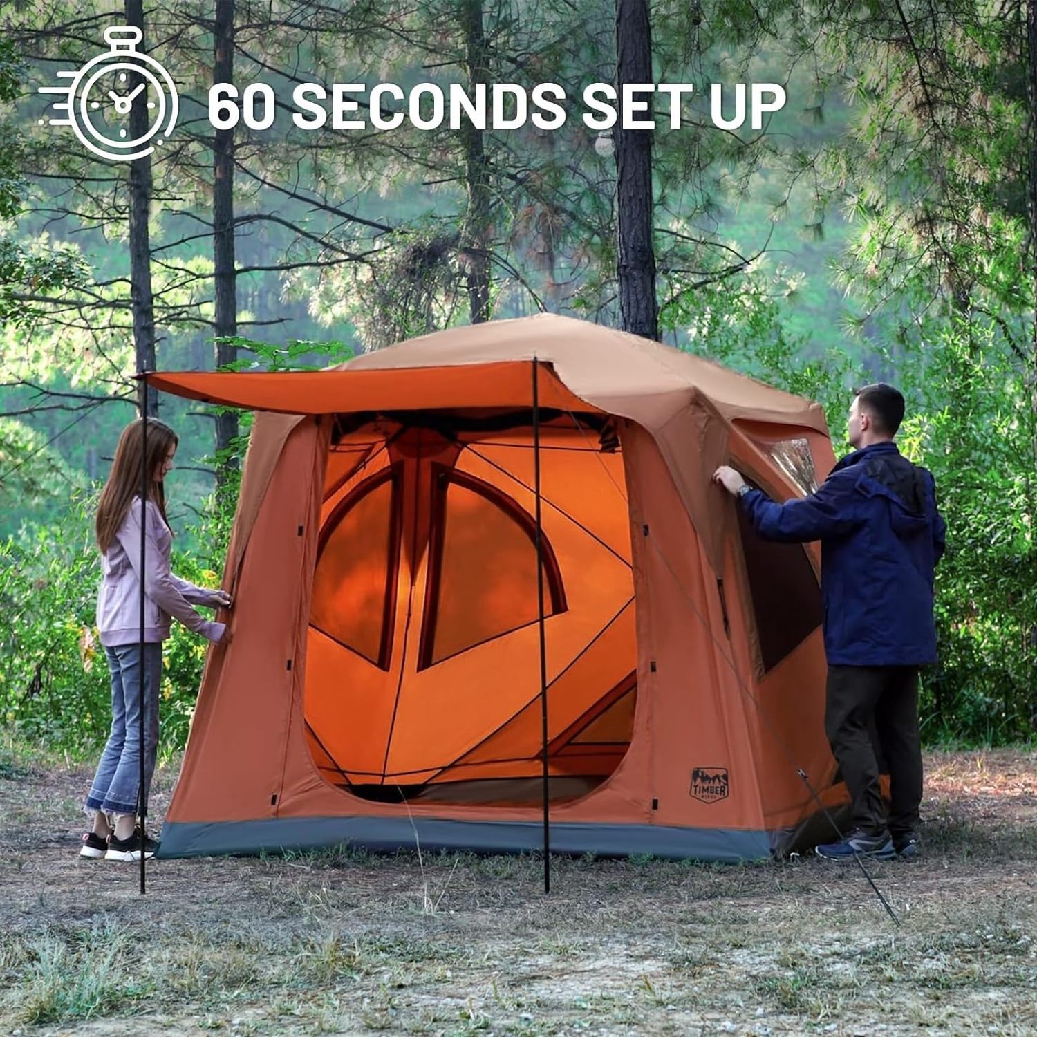 Pop-Up Portable Weather Resistant Camping Hub Tent, Easy Instant 60 Second Set-Up, 4 Person Pop up gazebo