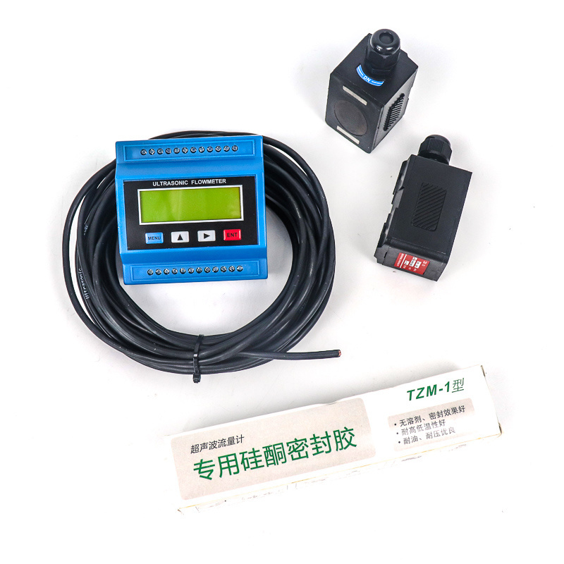 Digital LCD Fixed Clamp On Ultrasonic Transit Time Modular Flow Meter For Hot Water