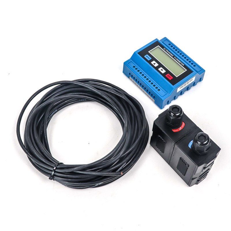 Digital LCD Fixed Clamp On Ultrasonic Transit Time Modular Flow Meter For Hot Water