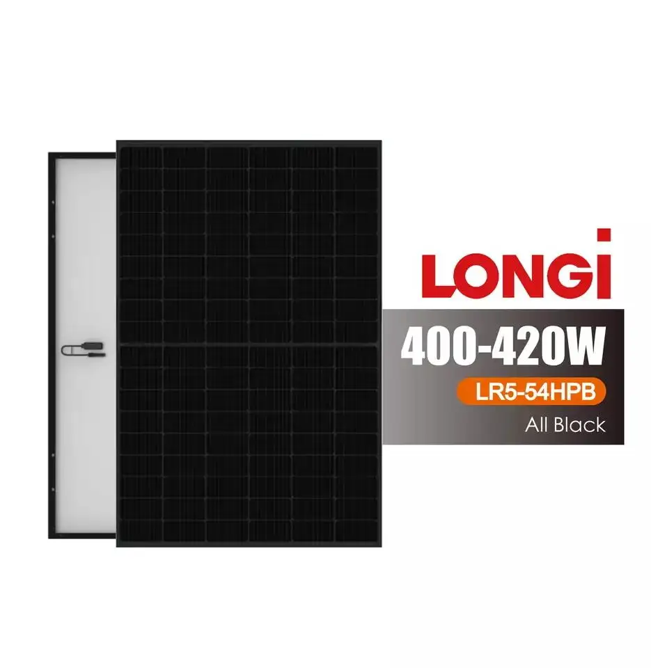 Cheap Price LONGi All Black Solar Panel 415W Hi-MO 5m LR5-54HPB 400-420M Half Cell 400W 410W 420W LONGi Solar Panel For Home Ues