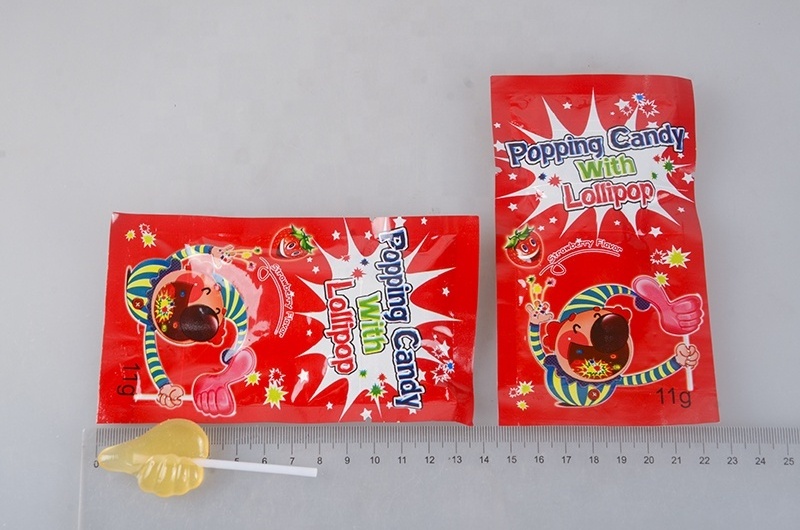 Magic finger lollipop with popping candy