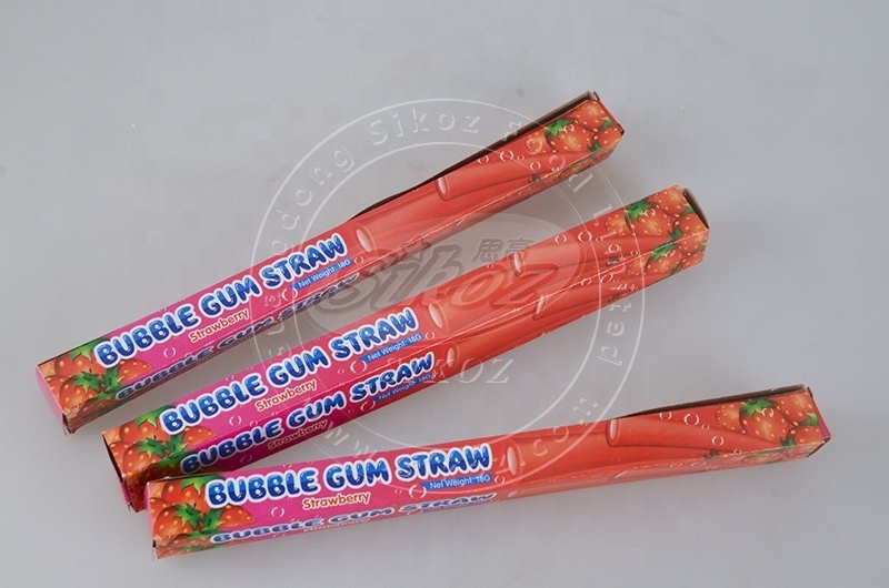 strawberry flavored long stick bubble gum