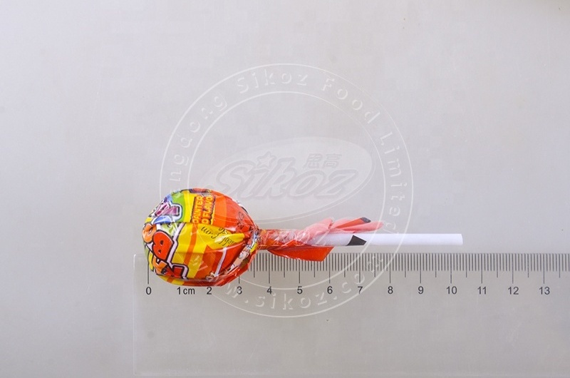 Halal fruit flavor ball shape rainbow bom pop lollipop candy