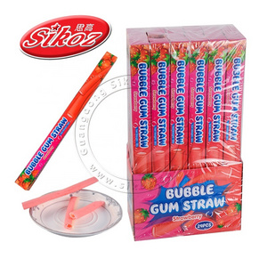 strawberry flavored long stick bubble gum