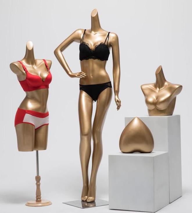 Dummy Underwear Mannequin Torso Half Body Window Display Props Gold Model for Female Swimwear and Lingerie