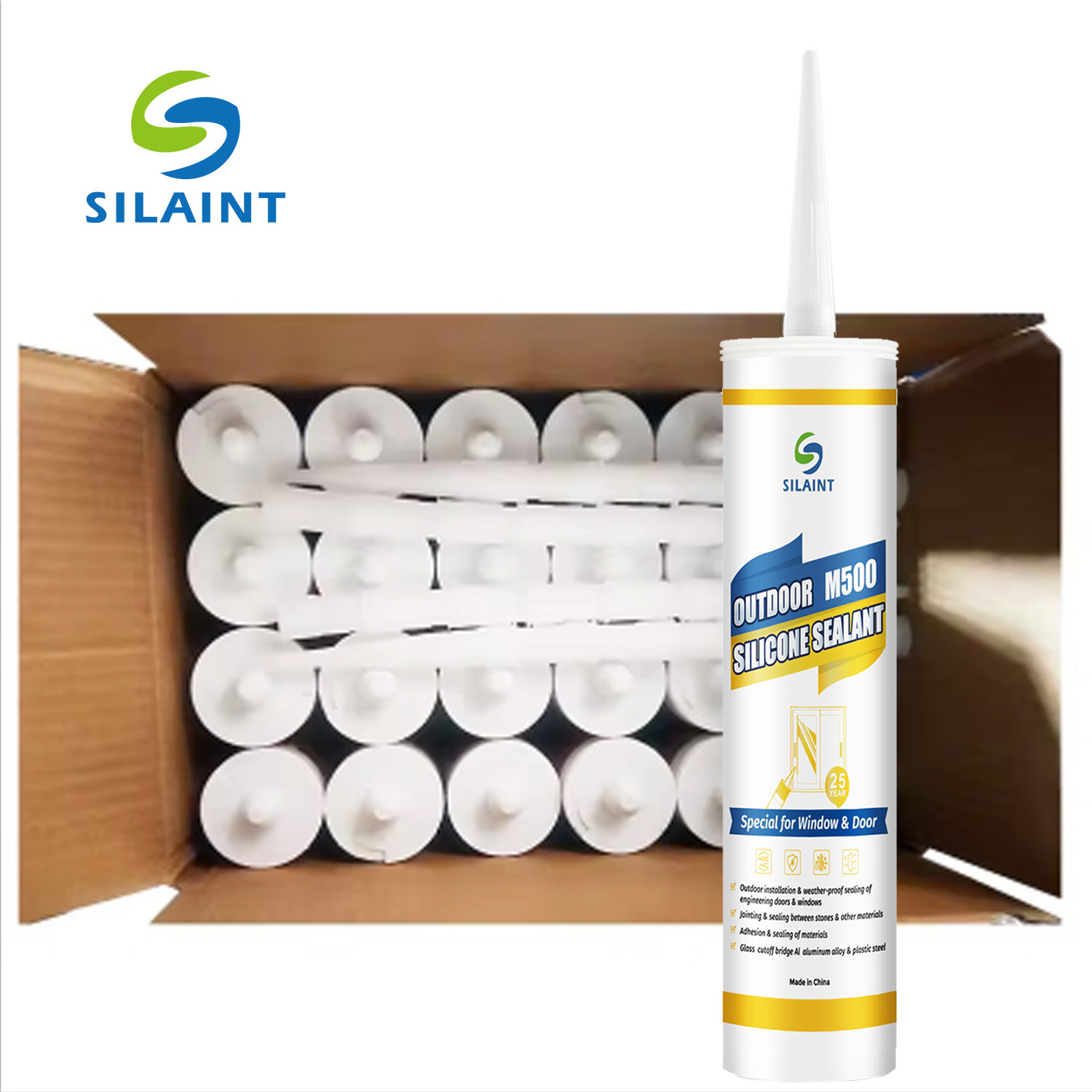 300ml transparent acid extreme weather resistant glue silicone sealant for metal fiber ceramic concrete