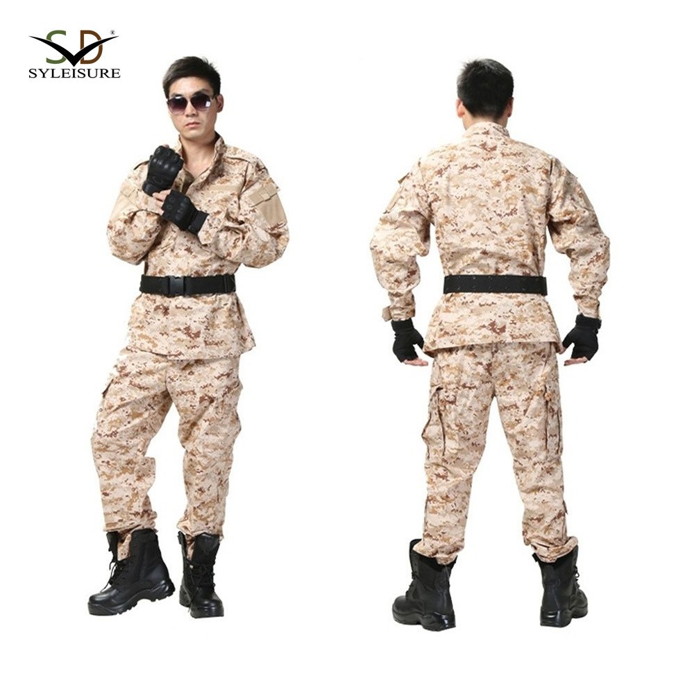 Pixelated polyester cotton ripstop camouflage tactical uniform men