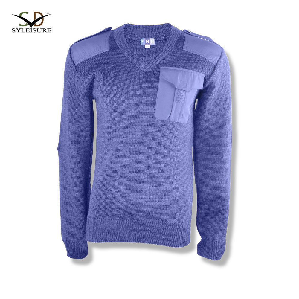 Acrylic wool v-neck dark blue sweater for man knitted mens sweaters mens knitted sweater