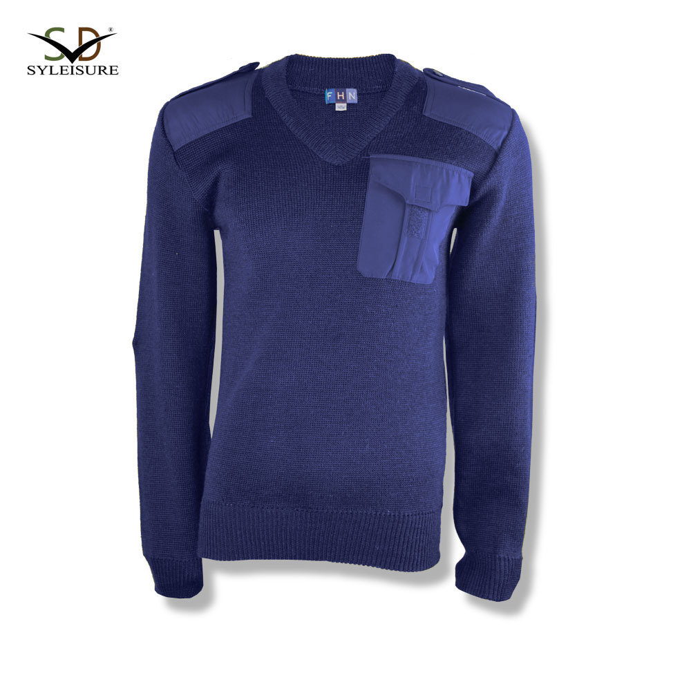 Acrylic wool v-neck dark blue sweater for man knitted mens sweaters mens knitted sweater