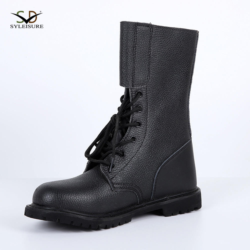 Men's Waterproof Tactical Work Boots Outdoor Soft Leather Motorcycle Combat Boots