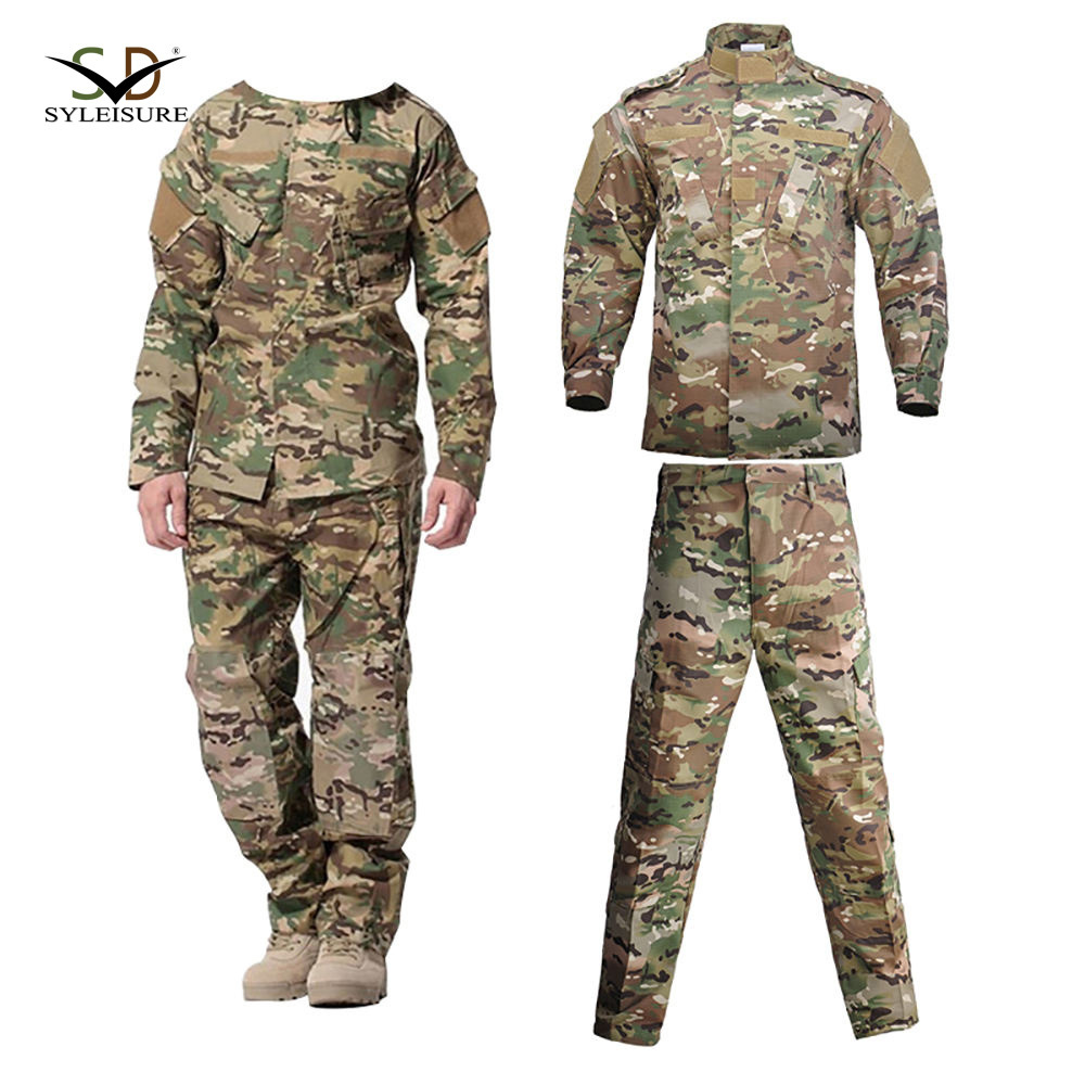 Pixelated polyester cotton ripstop camouflage tactical uniform men