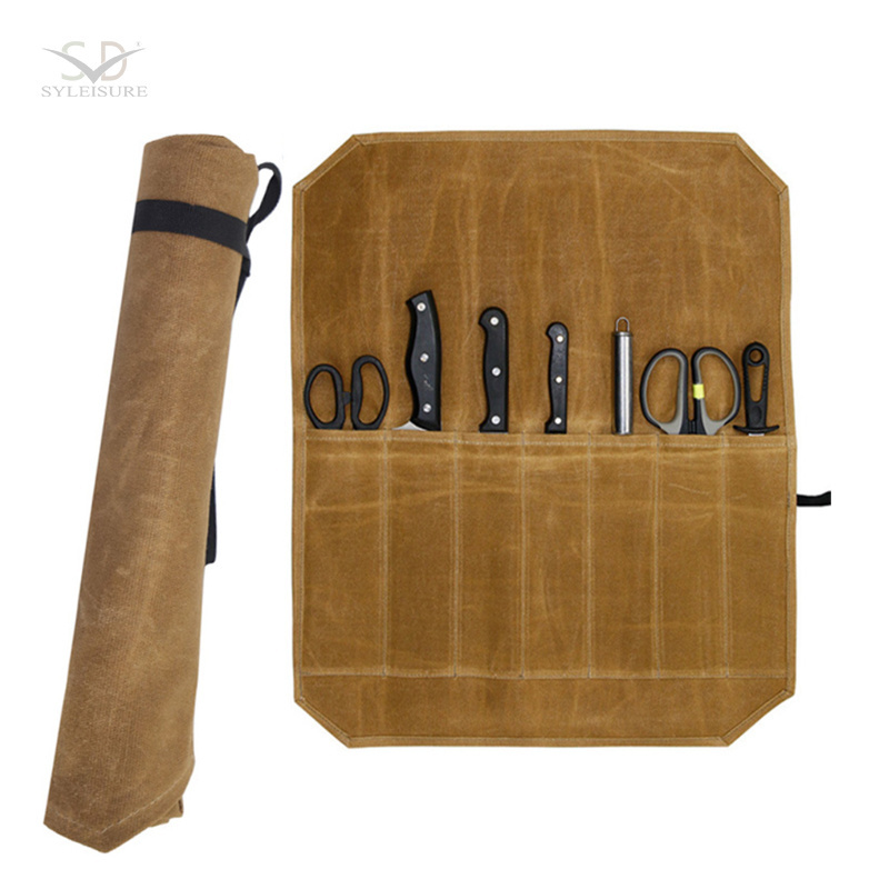 Portable light weight canvas foldable rolling tool bag