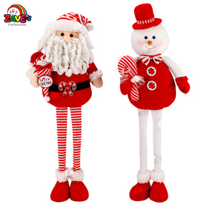 Zaves 27" telescopic legs snowman santa claus pair Christmas Home Decor holiday picks Classic Celebration Goods