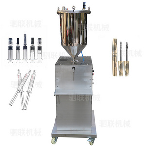 SiLian cosmetic equipment gel viscous cosmetic cream prefilled filler semi automatic plastic manual syringe filling machine