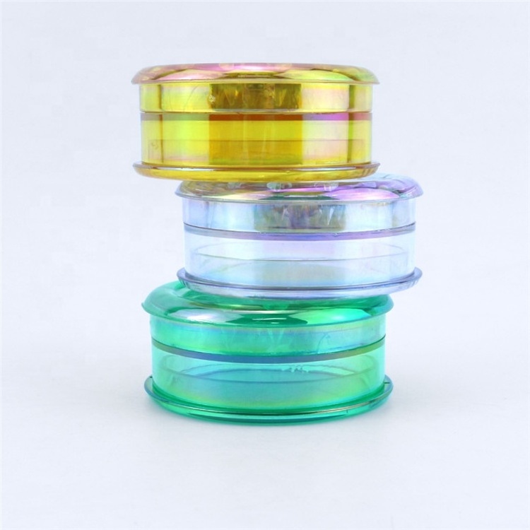 Fresh Luxury Gold Clear Plastic Herb Spice Grinder Tobacco Smoking Accessories Transparent Plastic Herb Grinder Shredder