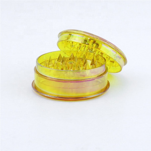 Fresh Clear Transparent Plastic Smoking Grinder Tobacco Smoking Accessories Acrylic Spice Crusher Portable Herb Grinder