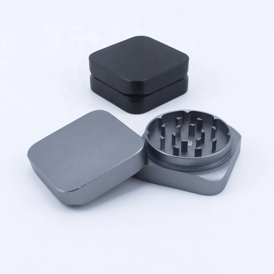 Simple Frosted Black Two Part Spice Crusher Smoking Accessories Smoke Kit Tobacco Shredder Aluminum Herb Grinder