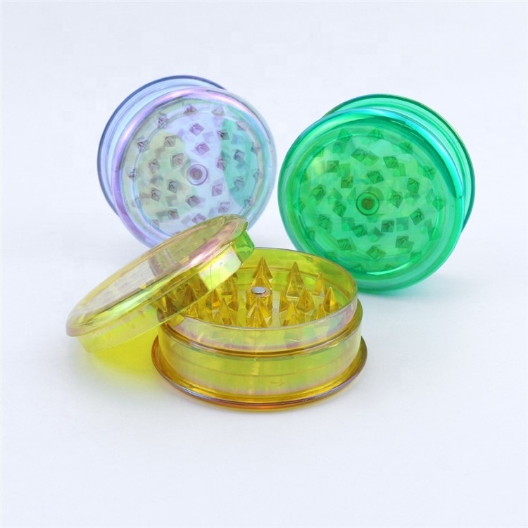 Fresh Luxury Gold Clear Plastic Herb Spice Grinder Tobacco Smoking Accessories Transparent Plastic Herb Grinder Shredder