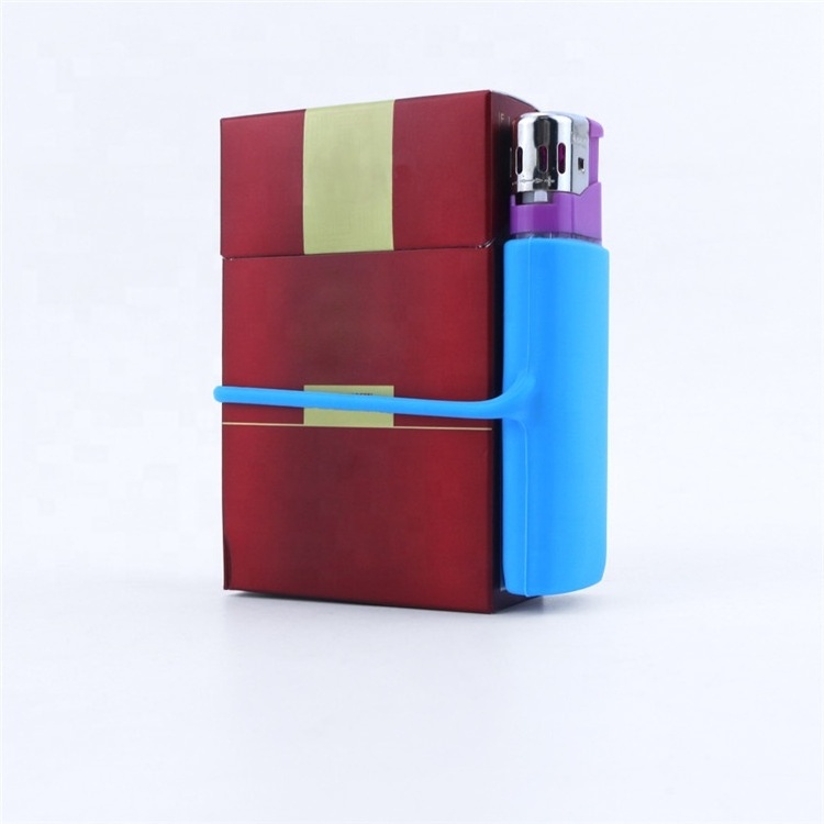 Personalize Logo Lighter Storage Case Non Stick Tobacco Smoking Accessories Anti-lost Elastic Silicone Lighter Protective Cover