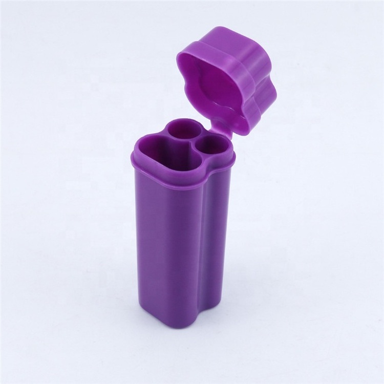 Three-Cube Plastic Lighter Holder Lightweight Storage Container Tube Cigarette Case Smoking Accessories Flip-Lid Lighter