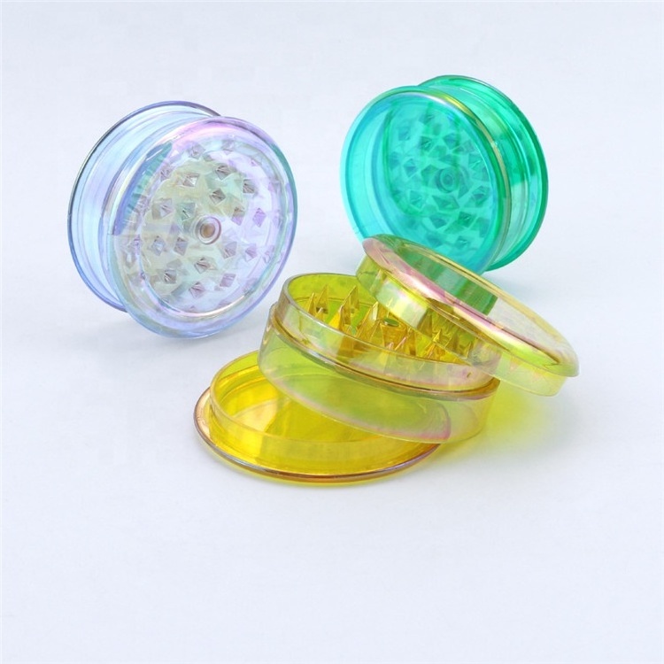 Fresh Clear Transparent Plastic Smoking Grinder Tobacco Smoking Accessories Acrylic Spice Crusher Portable Herb Grinder