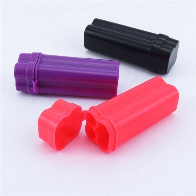 Three-Cube Plastic Lighter Holder Lightweight Storage Container Tube Cigarette Case Smoking Accessories Flip-Lid Lighter