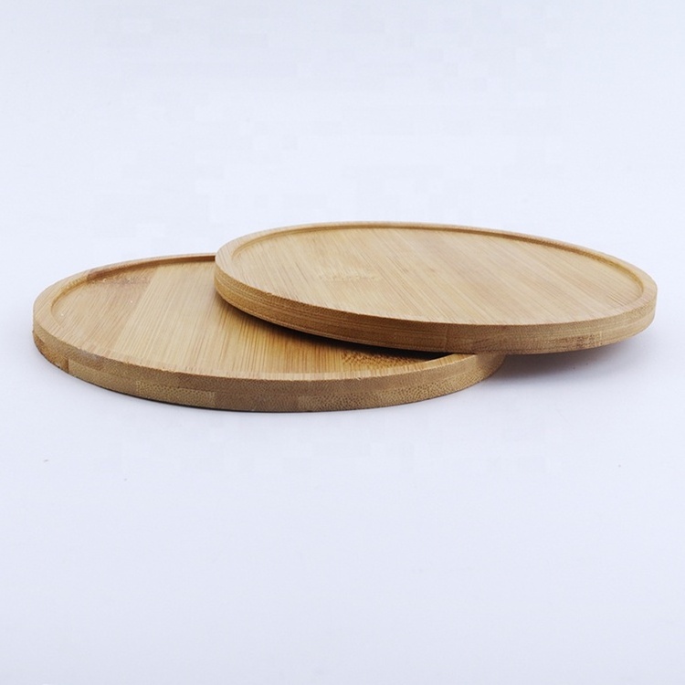 Wholesale Custom Wooden Serving Tray Hotel Restaurant Kitchen Accessories Bamboo Wood Oval Rolling Tray Round Serving Trays