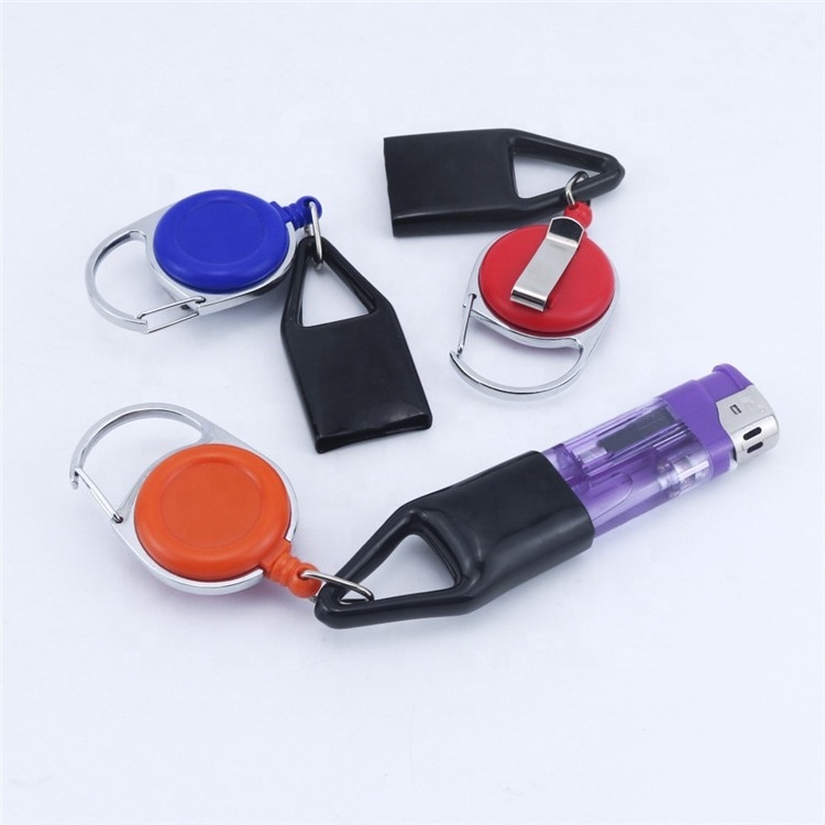 Silicone Lighter Protective Case Retractable Key Chain Ring Cigarette Smoking Accessories Lighter Holder Sleeve Clip