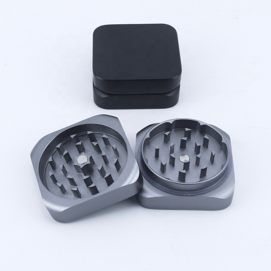 Simple Frosted Black Two Part Spice Crusher Smoking Accessories Smoke Kit Tobacco Shredder Aluminum Herb Grinder