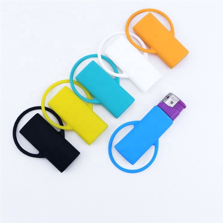 Personalize Logo Lighter Storage Case Non Stick Tobacco Smoking Accessories Anti-lost Elastic Silicone Lighter Protective Cover