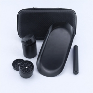 Black Fashion Attractive Design Smoking Kit Tobacco Smoke Grinder Rolling Trays Pre Rolled Cones Herb Smoking Accessories