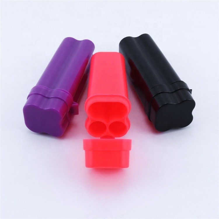 Three-Cube Plastic Lighter Holder Lightweight Storage Container Tube Cigarette Case Smoking Accessories Flip-Lid Lighter