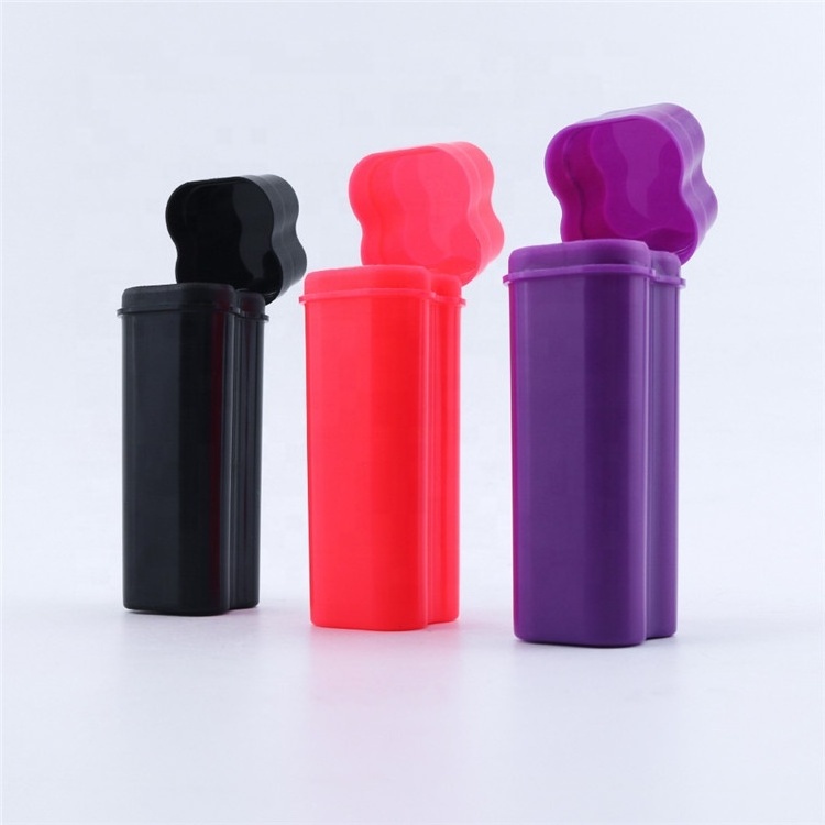 Three-Cube Plastic Lighter Holder Lightweight Storage Container Tube Cigarette Case Smoking Accessories Flip-Lid Lighter