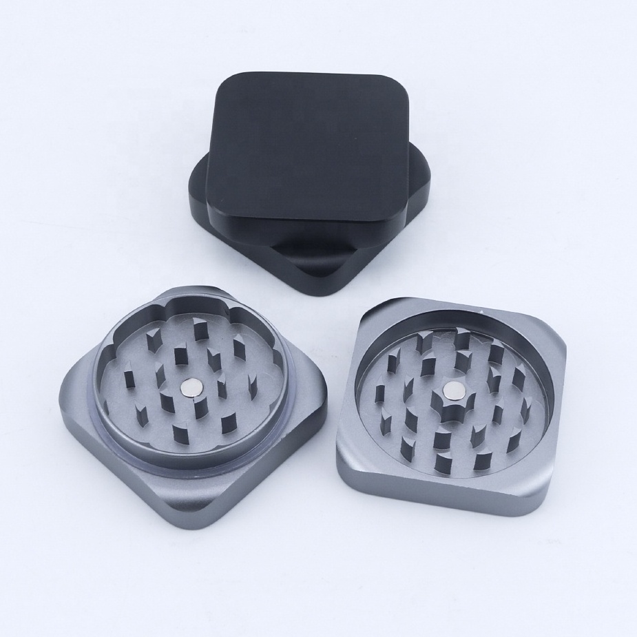 Simple Frosted Black Two Part Spice Crusher Smoking Accessories Smoke Kit Tobacco Shredder Aluminum Herb Grinder